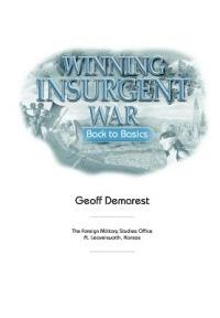 Winning Insurgent War: Back to Basics - Geoff Demarest,Foreign Military Studies Office - cover