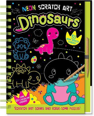 Neon Scratch Art Dinosaurs - Connie Isaacs - cover
