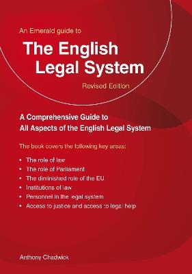 A Guide To The English Legal System: New Edition - 2023 - Anthony Chadwick - cover