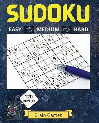 Sudoku Puzzle Book for Grown Ups: Great Medium to Hard Sudoku Puzzles with Solutions/ Over 120 Sudoku Puzzles for Grown Ups - Russ West - cover