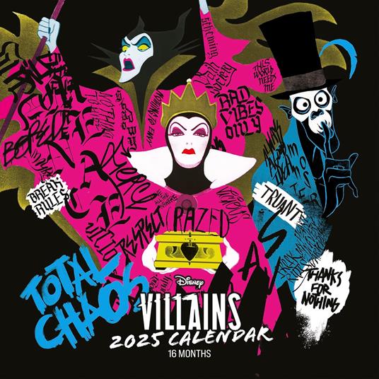 Calendario 30x30 disney villains 2025 pyramid - copertina