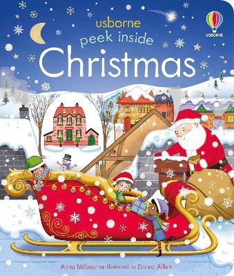 Peek Inside Christmas: A Christmas Holiday Book for Kids - Anna Milbourne - cover