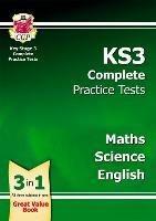 KS3 Complete Practice Tests - Maths, Science & English - CGP Books - cover