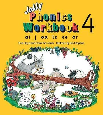 Jolly Phonics Workbook 4: in Precursive Letters (British English edition) - Sue Lloyd,Sara Wernham - cover