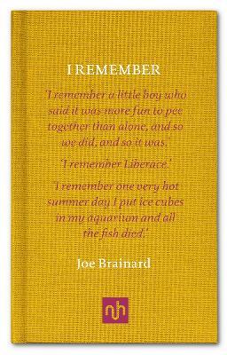 I Remember - Joe Brainard & Paul Auster - cover