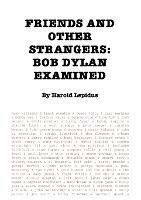 Friends and Other Strangers: Bob Dylan Examined