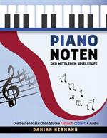 Piano Noten der mittleren Spielstufe: Die besten klassischen Stücke farblich codiert + Audio