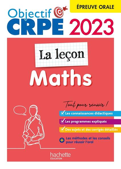 Objectif CRPE 2023 - Maths - La leçon - épreuve orale d'admission