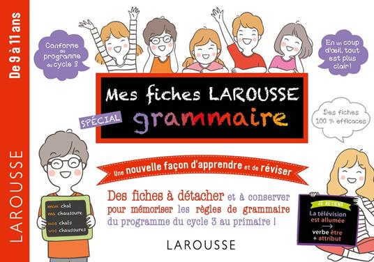 Mes fiches Larousse spécial grammaire - De 7 à 11 ans