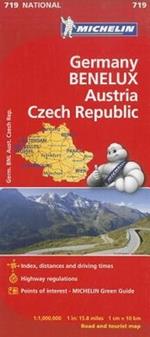 Germany, Benelux, Austria, Czech Republic - Michelin National Map 719: Map