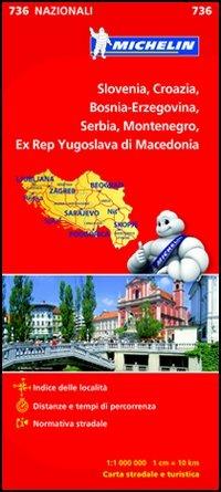 Slovenia, Croazia, Bosnia-Erzegovina, Serbia, Montenegro, Ex Rep Yugoslava di Macedonia 1:1 000 000 - copertina