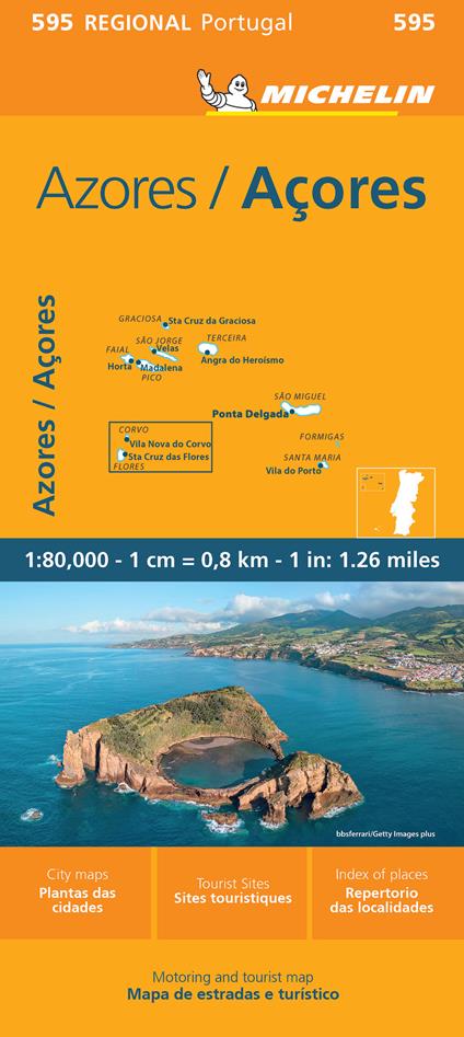 Azores-Açores 1:80.000. Ediz. bilingue - copertina