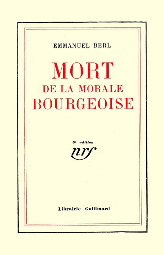 Mort de la morale bourgeoise