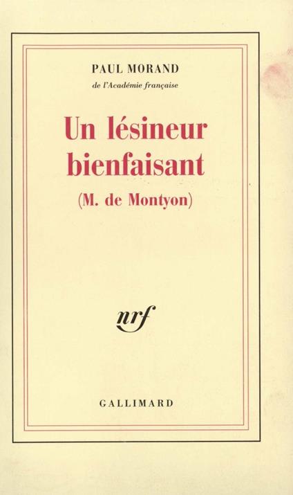 Un lésineur bienfaisant (M. de Montyon)