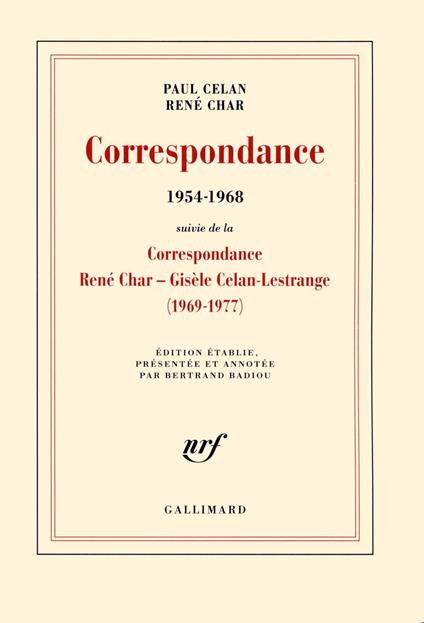 Correspondance (1954-1968). Suivi de la Correspondance René Char - Gisèle Celan Lestrange