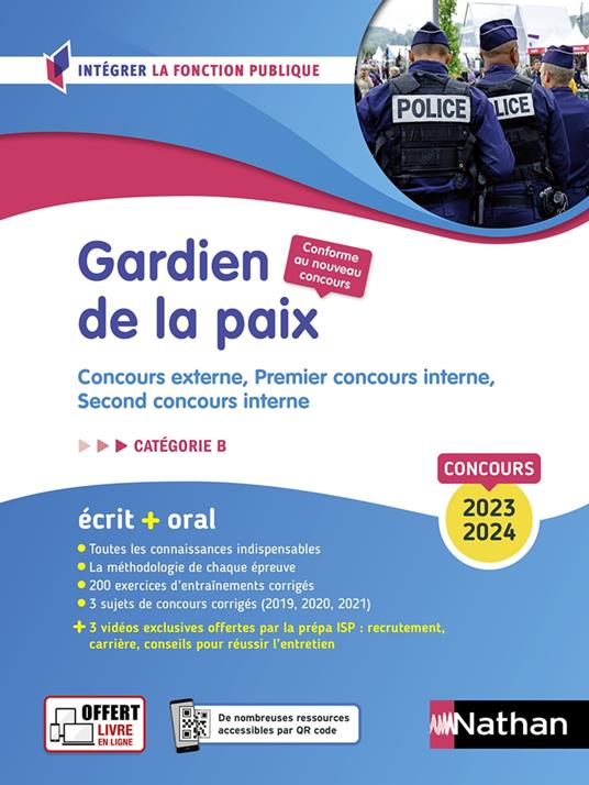 Concours Gardien de la paix - Catégorie B (Intégrer la fonction publique) 2022/2023 Livre en ligne