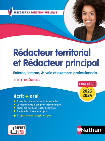 Rédacteur territorial et Rédacteur principal Catégorie B - Concours externe, interne, 3e voie et examens professionnels 2023 Livre e