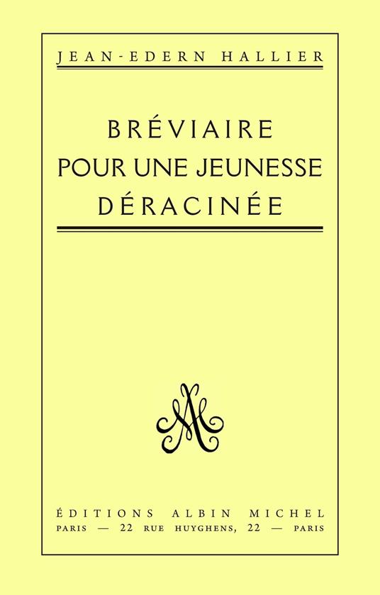 Bréviaire pour une jeunesse déracinée