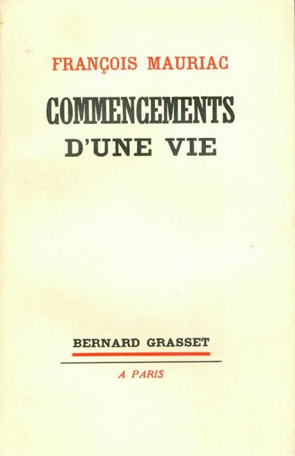 Commencements d'une vie