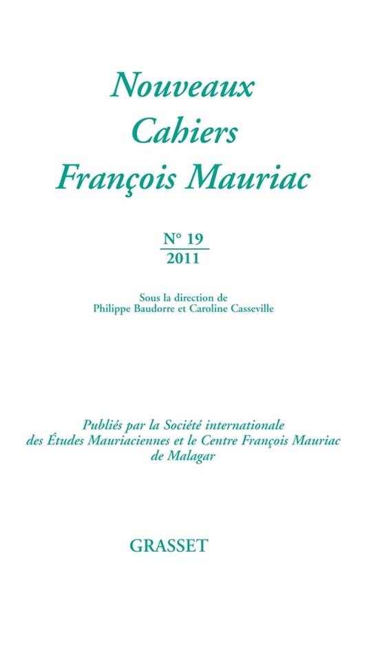 Nouveaux cahiers François Mauriac N°19