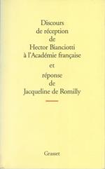 Discours de reception à l'académie française