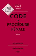 Code de procédure pénale 2024 65ed - Annoté