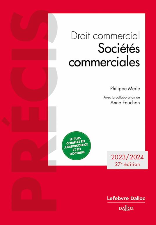 Droit commercial - Sociétés commerciales 2023/2024 27ed