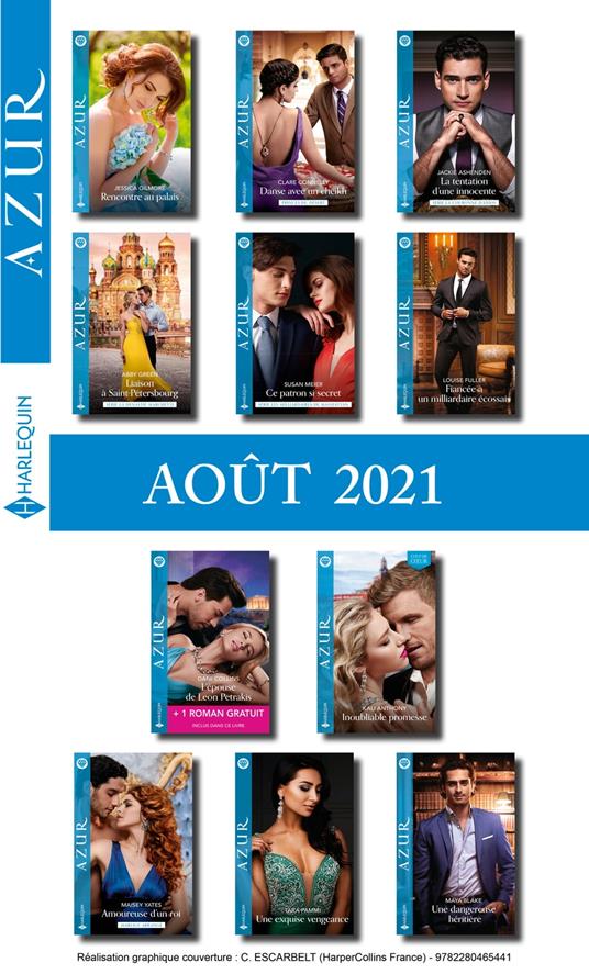 Pack mensuel Azur : 11 romans + 1 gratuit (Août 2021)