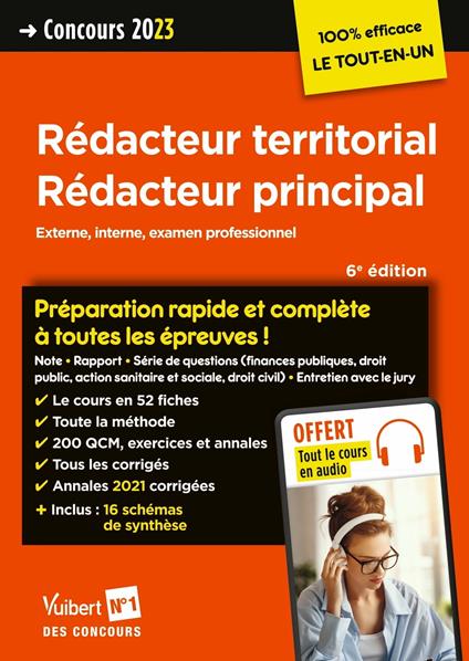 Concours Rédacteur territorial - Rédacteur principal - Catégorie B - Concours 2023