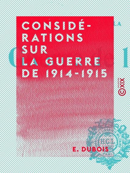 Considérations sur la guerre de 1914-1915