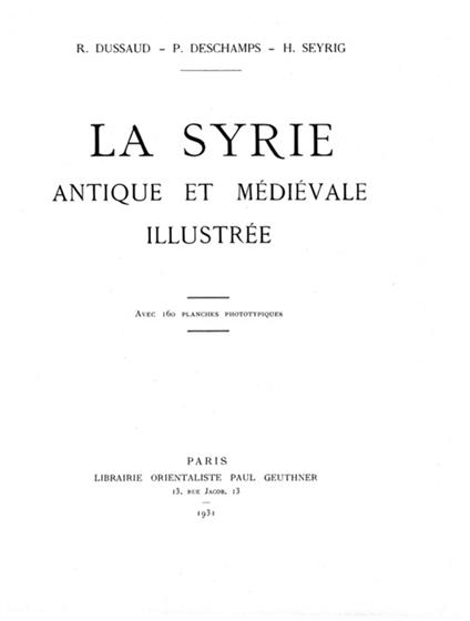 La Syrie antique et médiévale illustrée