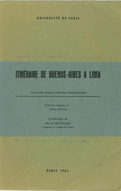 Itinéraire de Buenos-Aires à Lima