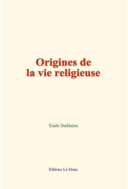 Origines de la vie religieuse