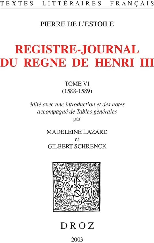 Registre-journal du règne de Henri III