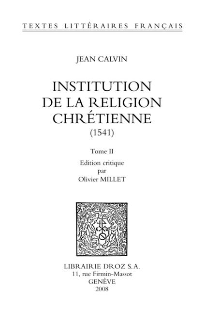 Institution de la religion chrétienne (1541)