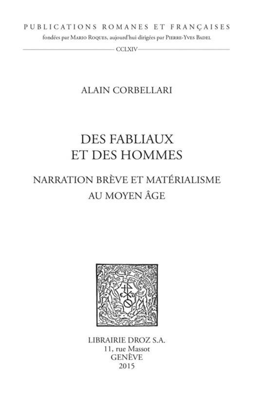 Des fabliaux et des hommes