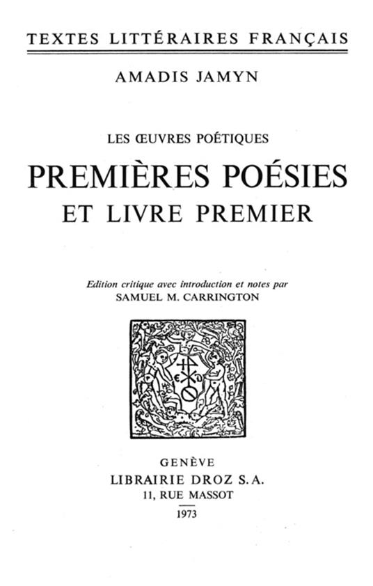 Les oeuvres poétiques