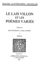 Le Lais Villon et les Poèmes variés