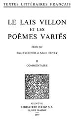 Le Lais Villon et les Poèmes variés