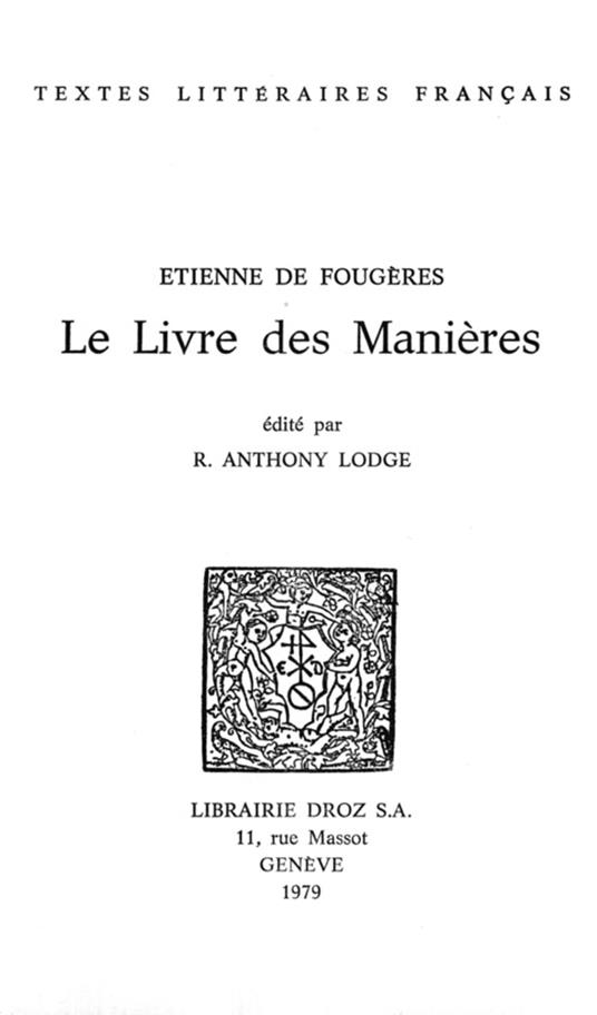 Le Livre des manières