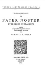 Le Pater Noster et le credo en françoys