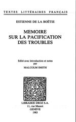 Mémoire sur la pacification des troubles