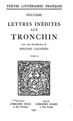 Lettres inédites aux Tronchin