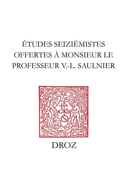 Etudes seiziémistes