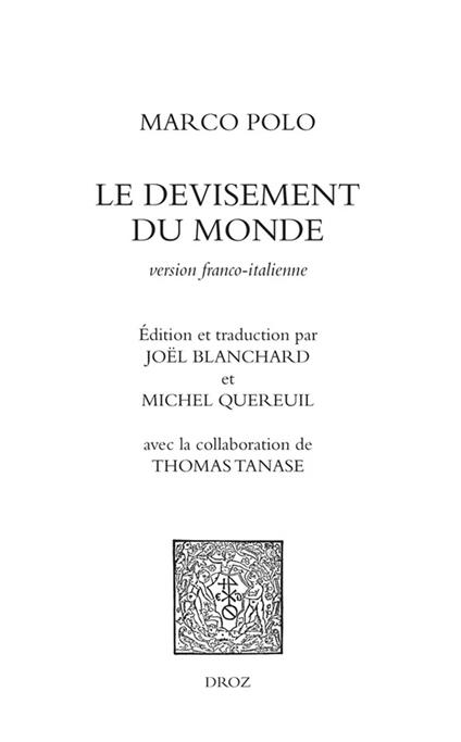 Le devisement du monde