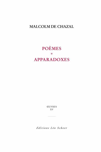 Poèmes et apparadoxes