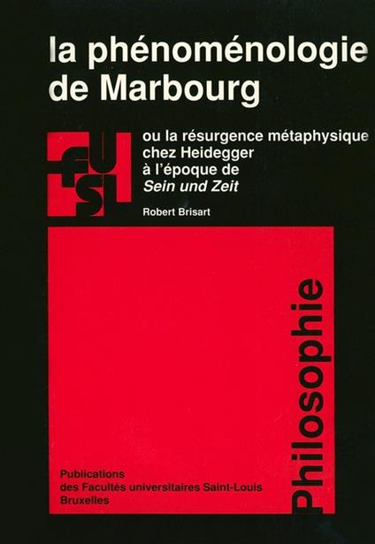 La phénoménologie de Marbourg