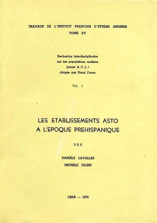 Les établissements Asto à l'époque préhispanique