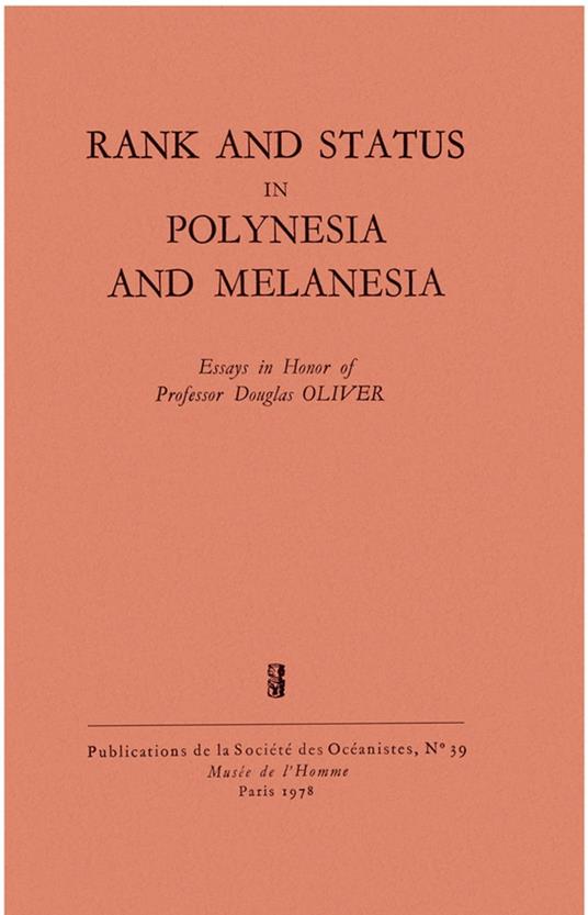 Rank and Status in Polynesia and Melanesia