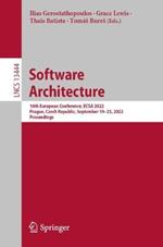 Software Architecture: 16th European Conference, ECSA 2022, Prague, Czech Republic, September 19–23, 2022, Proceedings